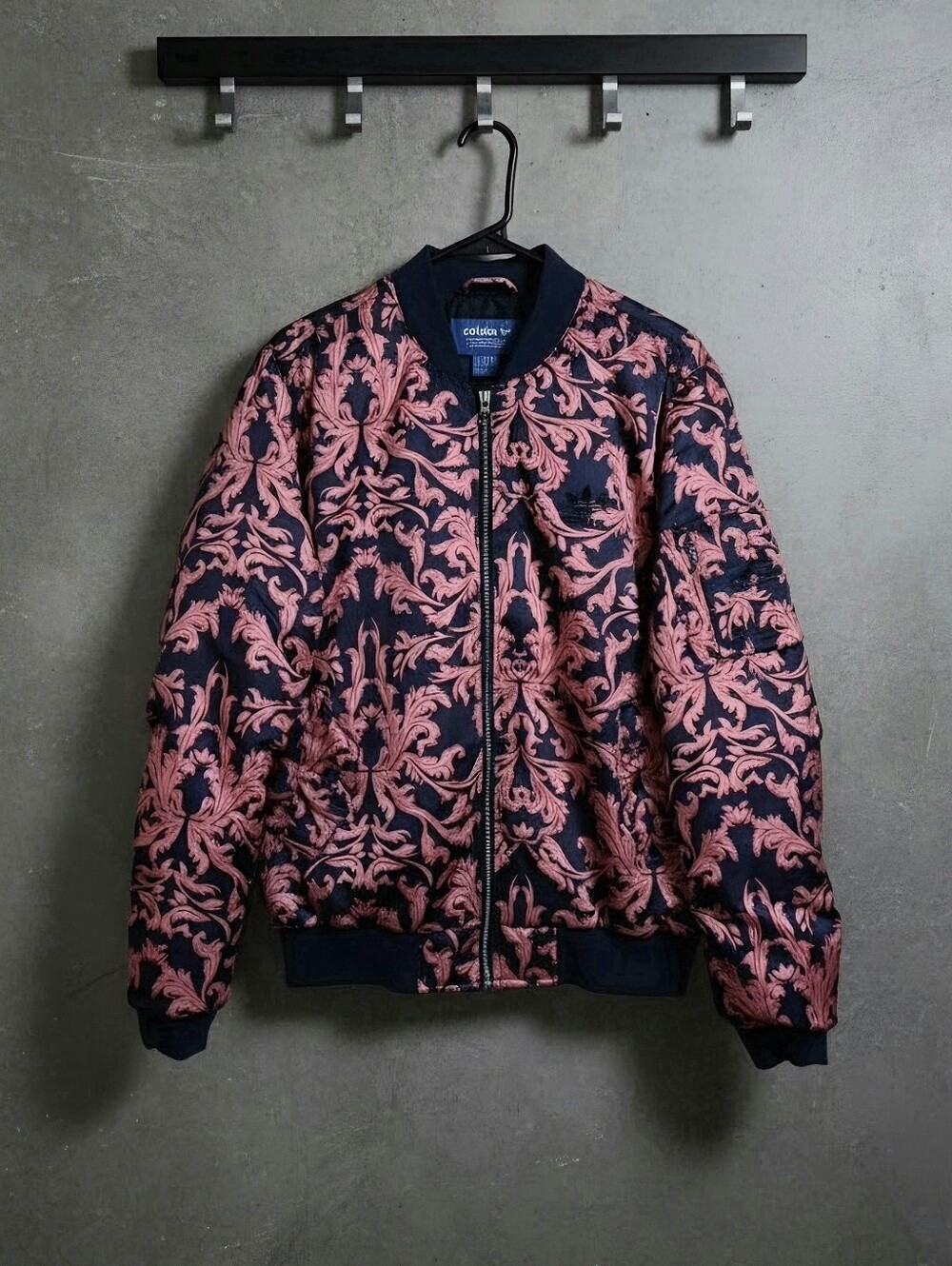 Adidas x Farm Rio Baroque-Print Satin Bomber Jacket | M